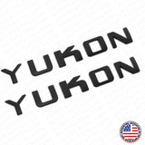 2pcs YUKON Tailgate Door Letter Nameplate Emblem SUV HD Badge For GMC 3D Black