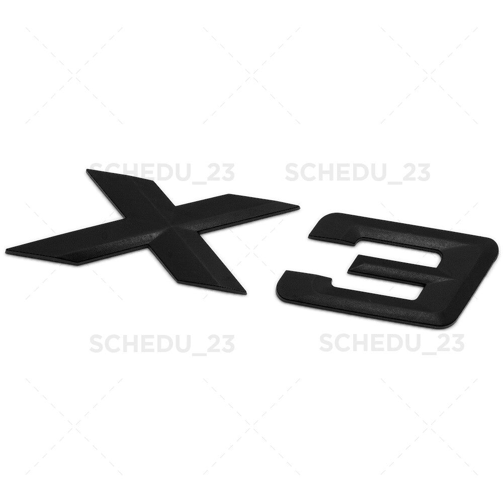 18-24 Matte Black X3 Rear Trunk Liftgate Letter Nameplate Badge Emblem /M
