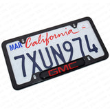 Black Stainless Steel Front Rear Emblem License Plate Frame Cover Gift - GMC
