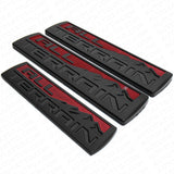 Set 3 Pcs GMC All Terrain Door Tailgate Letter Nameplate Emblem Badge Red Black