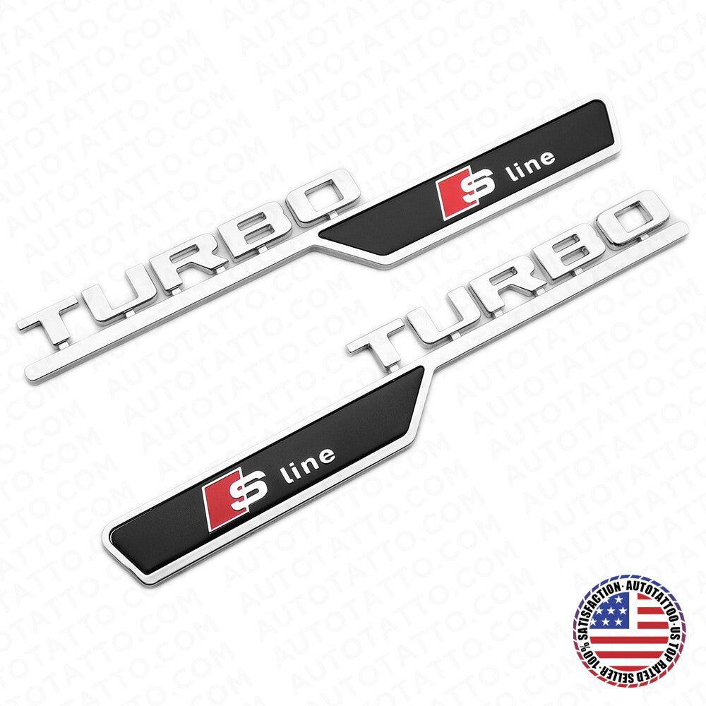 2pcs Sline S-line Turbo Side Fender Badge Marker Emblem Decorate Gift Limited