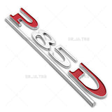 Tesla Liftgate P85D Performance Nameplate Logo Badge Emblem Sport Chrome Red
