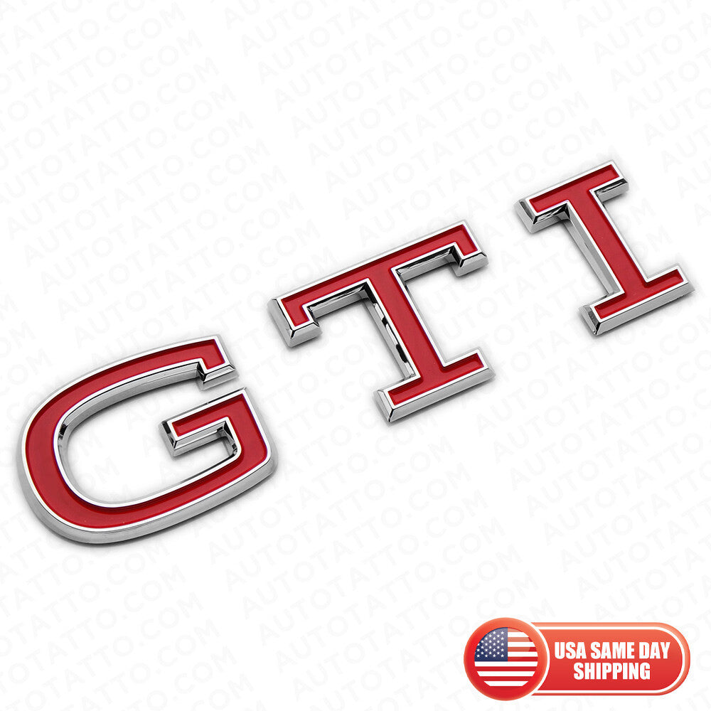 2022+ VW GOLF 8 MK8 GTI Rear Trunk Lid Emblem Nameplate Badge Chrome Red