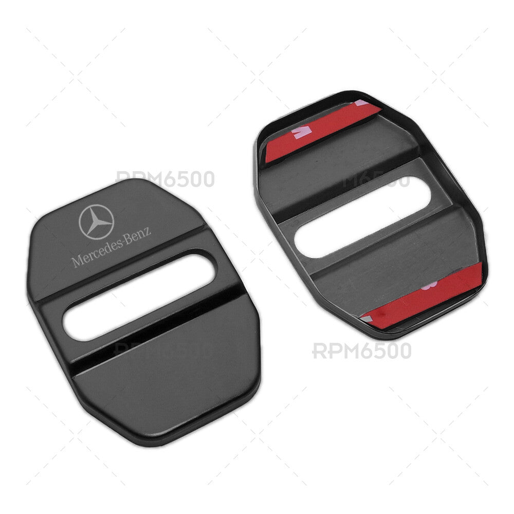 2X Stainless Steel Door Striker Cover Lock Buckle Cap AMG For Mercedes-Benz