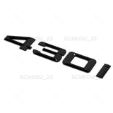 Gloss Black 430i Logo Emblem Badge Car Trunk Lid M Power Series Performance
