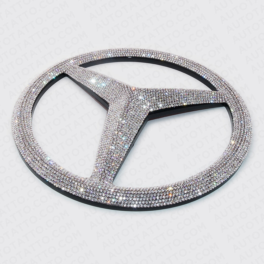 For Mercedes Front Grill Overlays Add-On Logo Emblem AMG Sport 3D Diamond Style