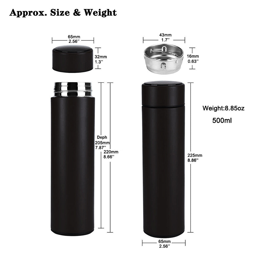 500ml Measure Temperature Stainless Steel Hot/Cold Vacuum thermos Insulation Cup