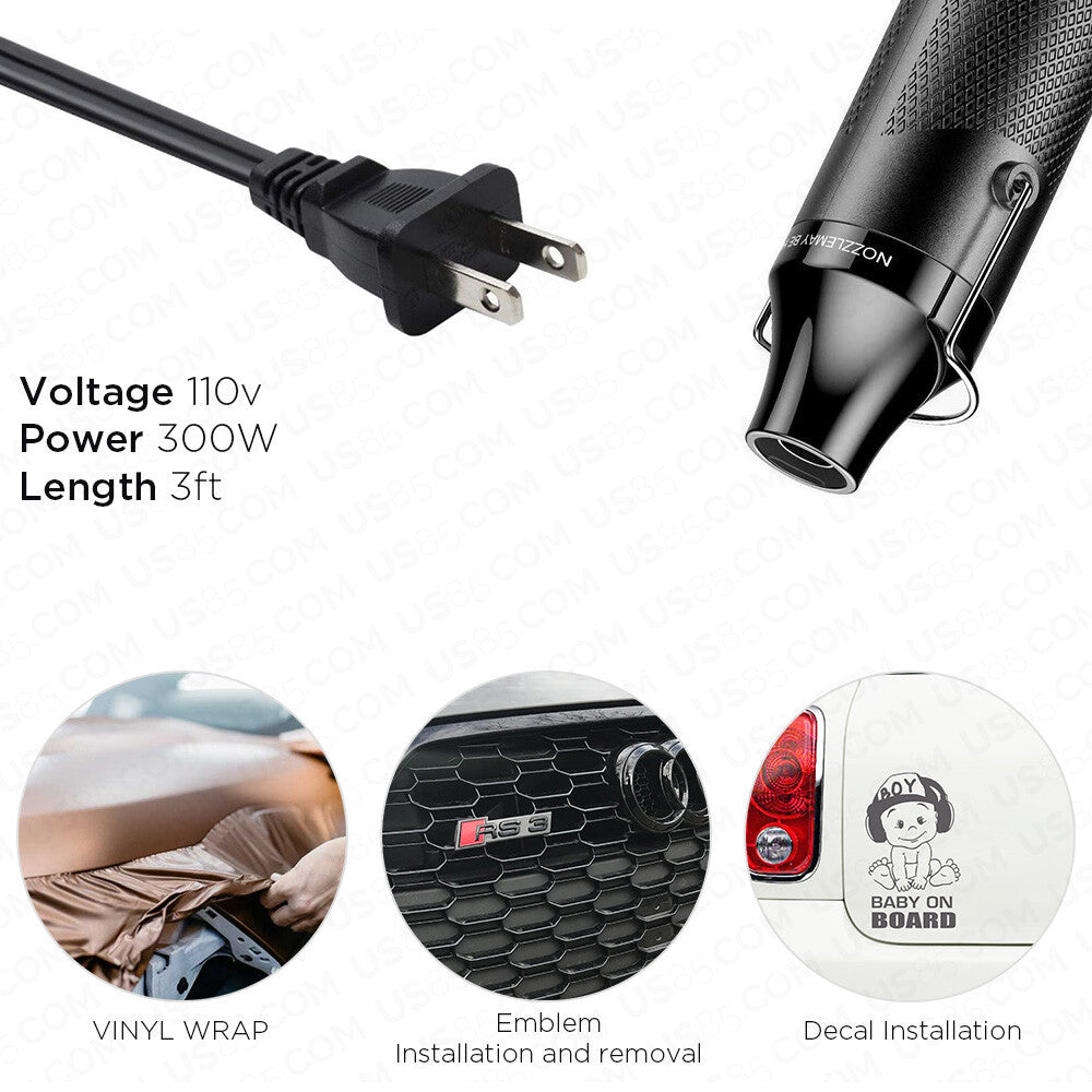 Mini Hot Air Heat Gun Electric Portable for Car Decal Wrap Emblem Remove Tool
