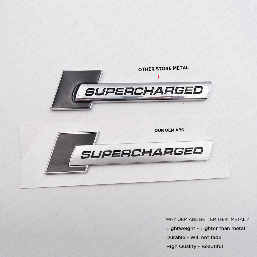 Audi Black Supercharged Side Fender Marker Nameplate Emblem Badge Decorate Sport