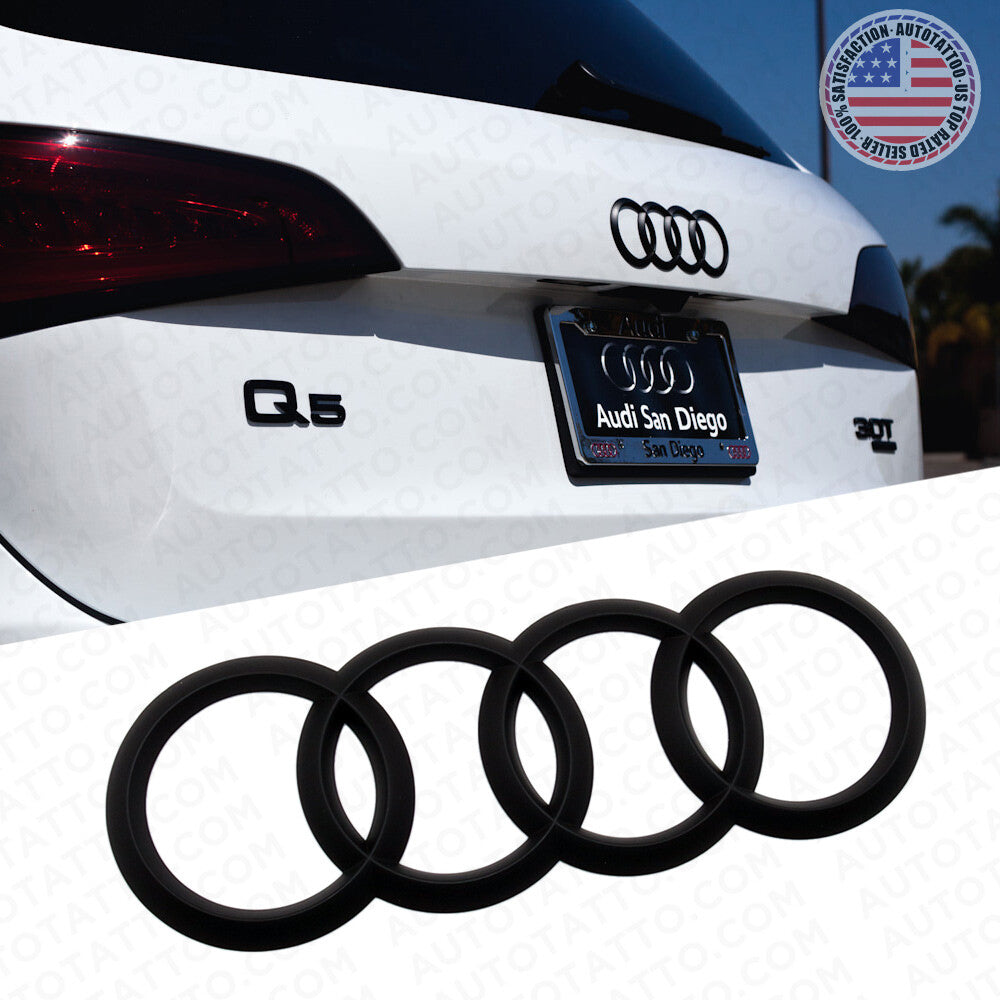 08-20 AUDI Matte Black Liftgate Sign Logo Rings Badge Emblem A6 S6 Q5 SQ5 Q7 SUV
