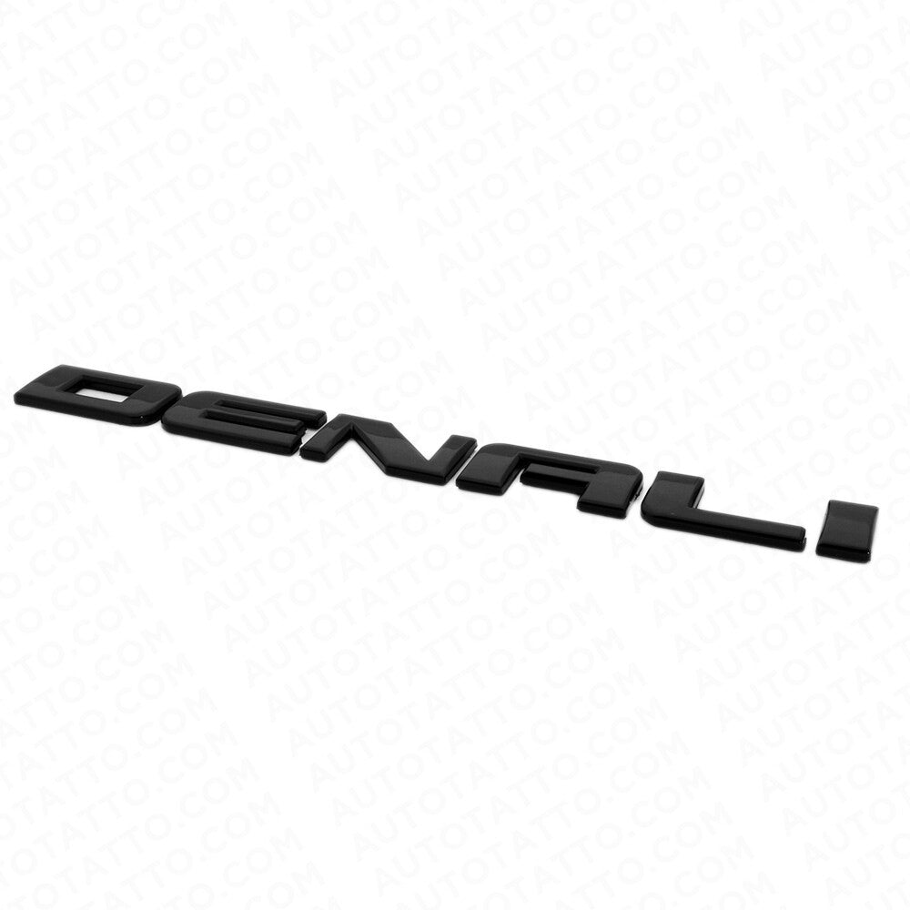 2x Denali Door Tailgate Letter Nameplate Emblem HD Badge GMC 3D HD Gloss Black