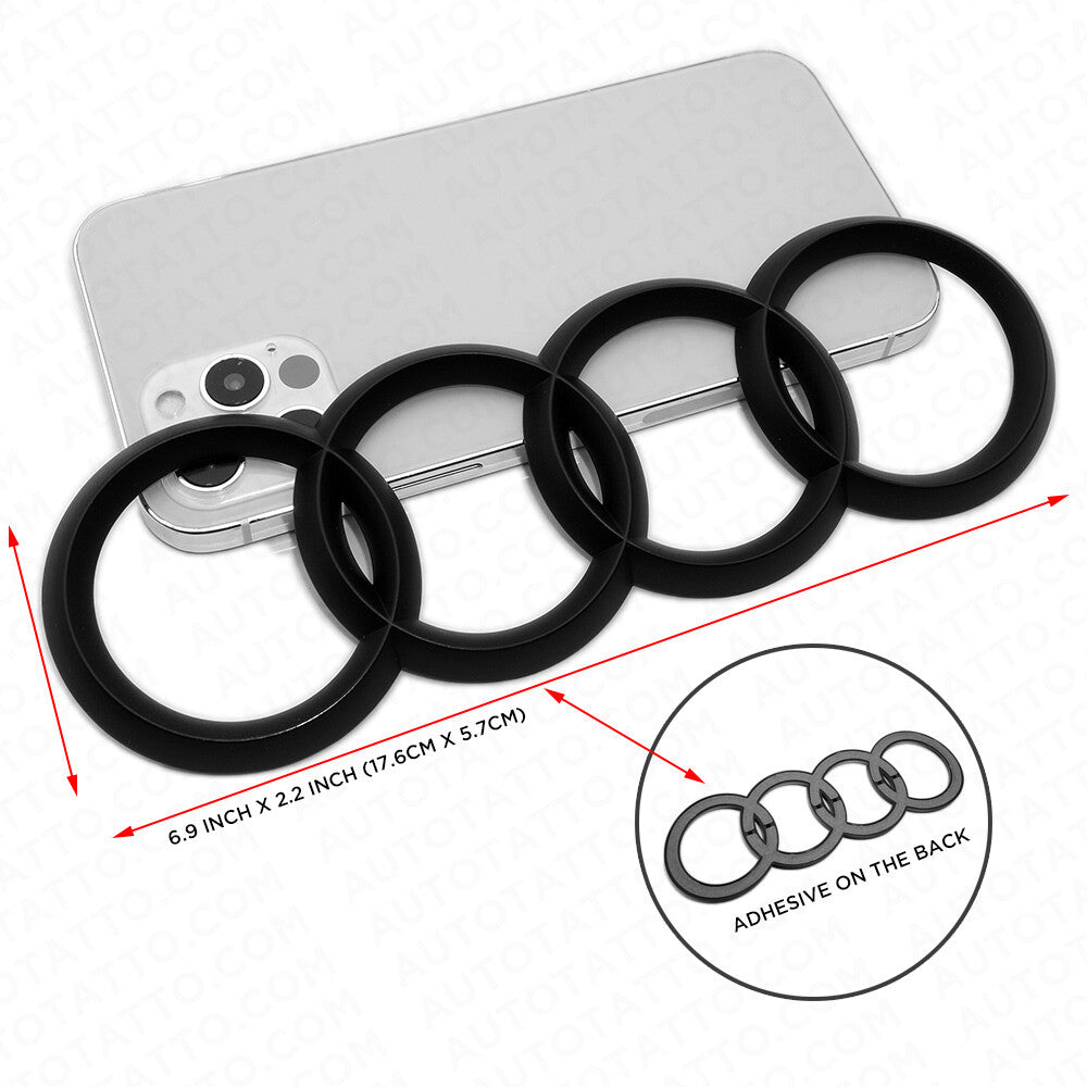 02-09 AUDI Sport Matte Black Liftgate Trunk Lid Logo Ring Badge Emblem Decorate