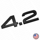 Audi Car Rear Trunk Deck Lid 4.2 Nameplate Emblem Badge Matte Black Sline