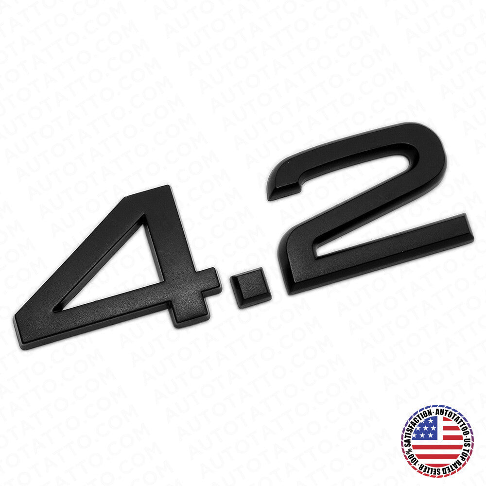 Audi Car Rear Trunk Deck Lid 4.2 Nameplate Emblem Badge Matte Black Sline