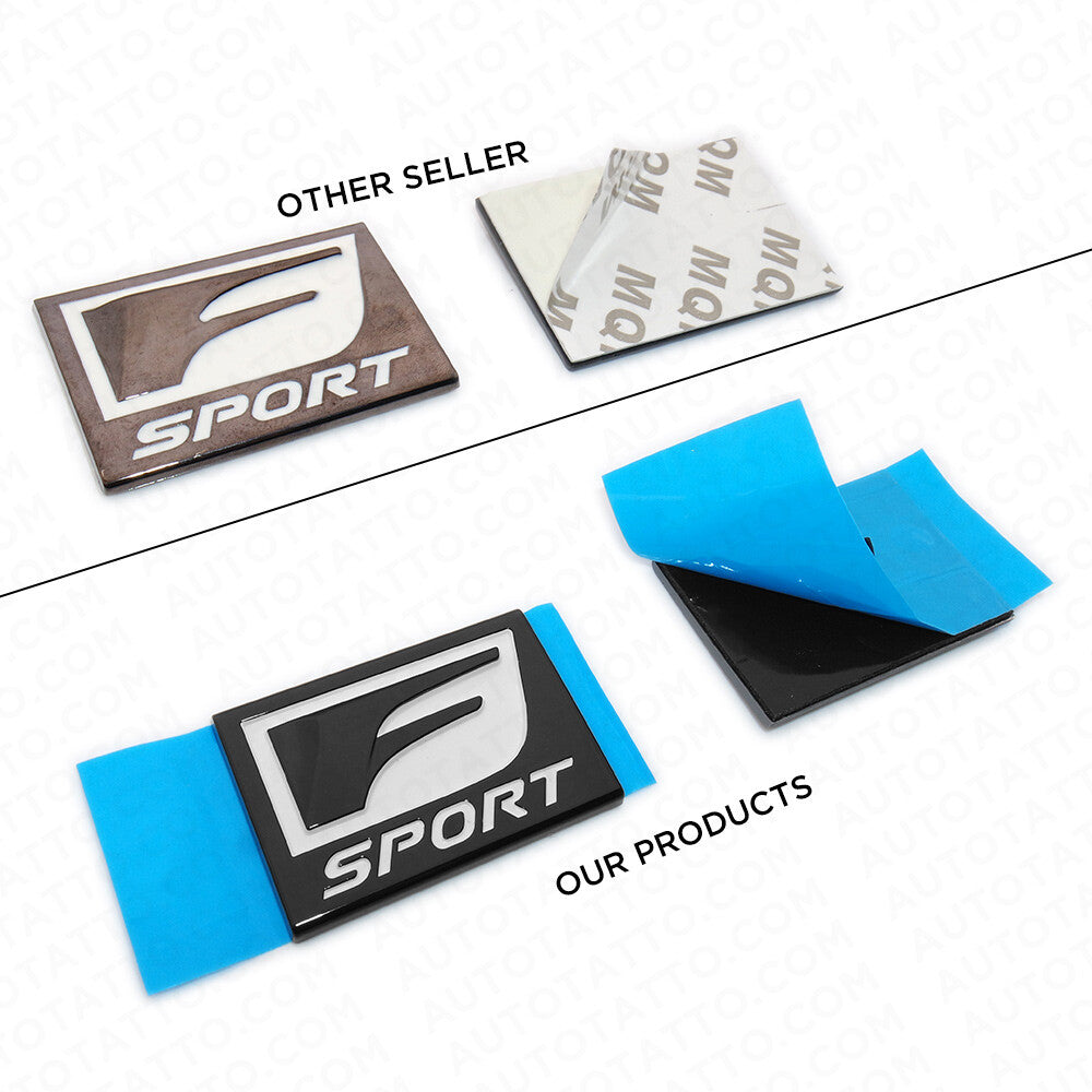 2x F-Sport Logo ABS Badge Side Fender Marker Adhesive Nameplate Emblem Black