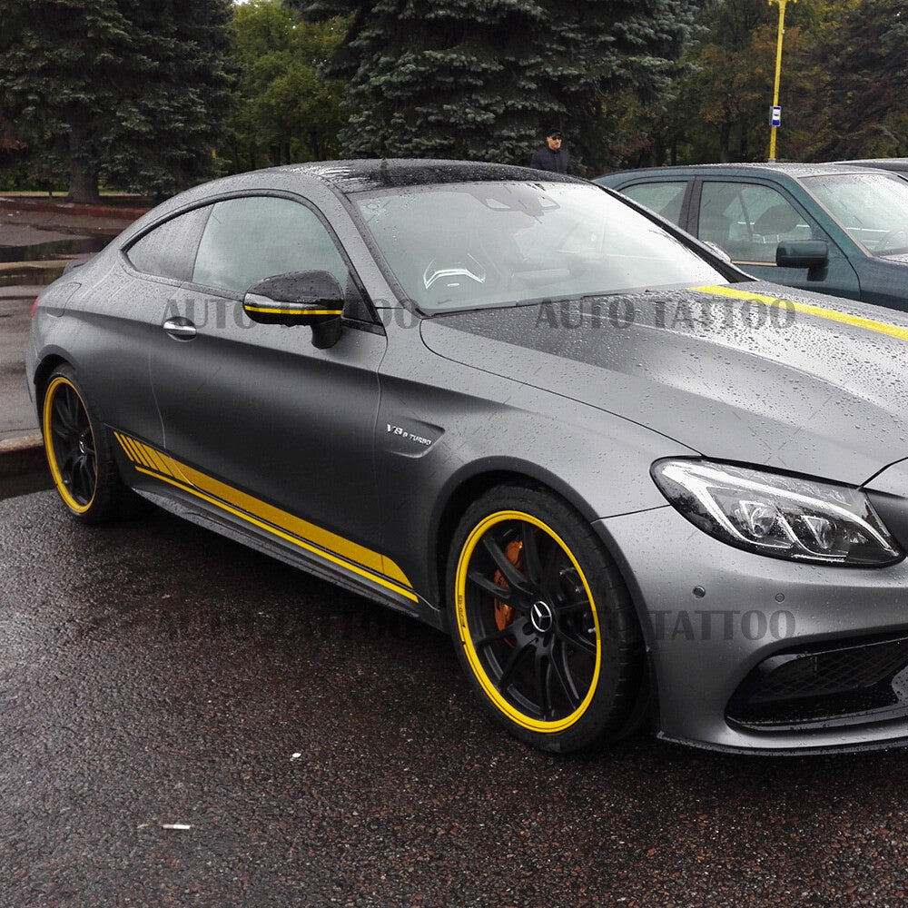 Mercedes Benz Special Edition 1 AMG Sport Side Skirt Stripes Vinyl Decal Sticker