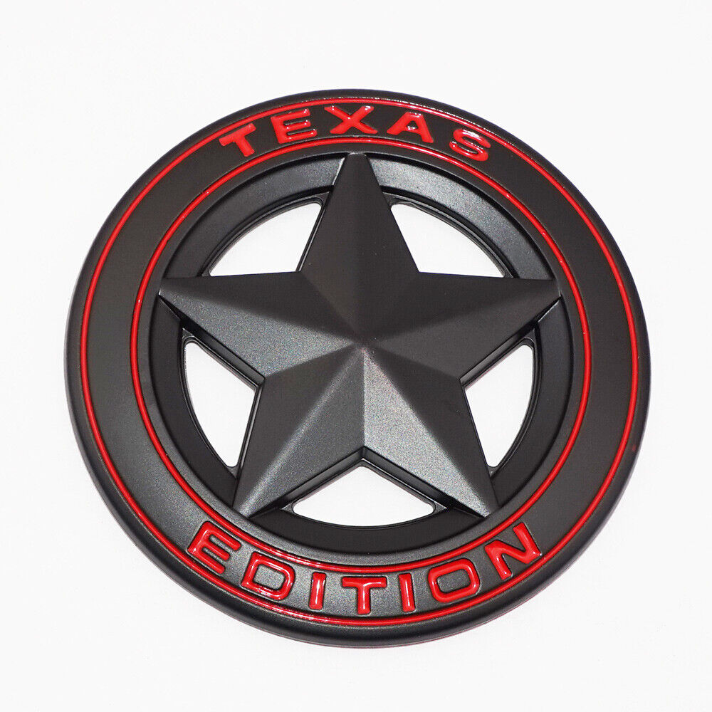 Universal 3D Fashion Metal Round Texas Star Car Decal Sticker Auto Decoration