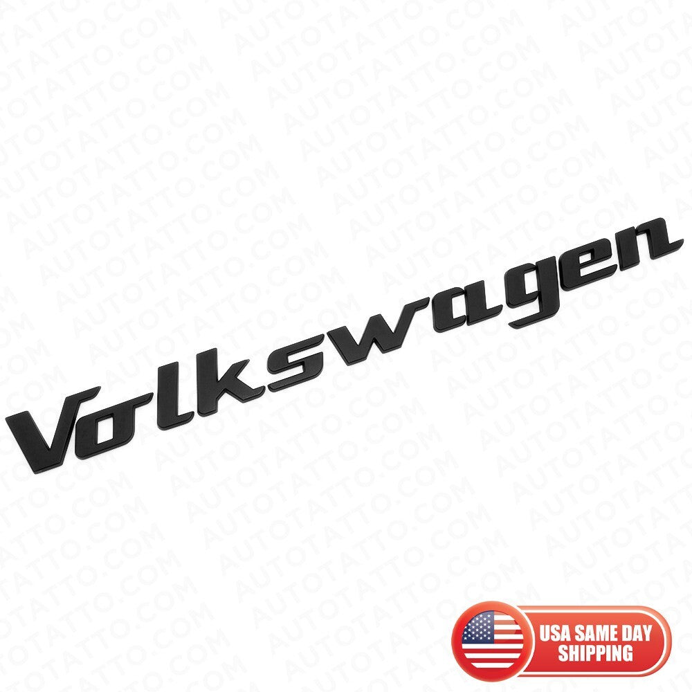 Universal Signature Letter Rear Liftgate Badge Sport Emblem For VW Flat Black