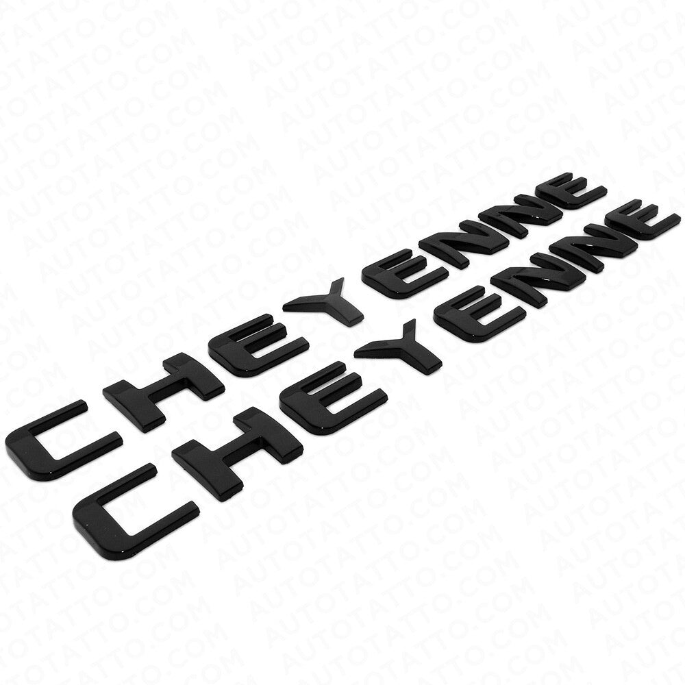 2x For Chevy Cheyenne Fender / Tailgate Badge Logo Emblem Truck OEM Gloss Black