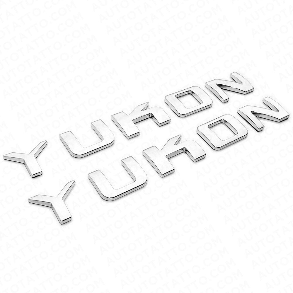 2x YUKON Tailgate Door Letter Nameplate Emblem SUV HD Badge GMC 3D Sport Chrome