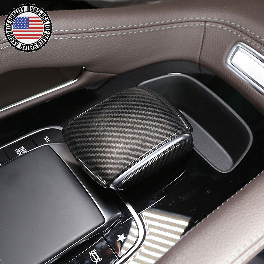 Carbon Fiber Central Control Armrest Decorative Cover Trim For GLE GLS Class