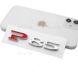 Tesla Rear Liftgate Lid Model P85 Nameplate Logo Badge Emblem Sport Chrome Red