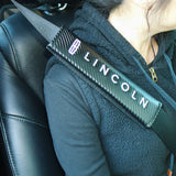 For Lincoln Carbon Car Seat Belt Cover Safety Shoulder Strap Cushion Pad Harness