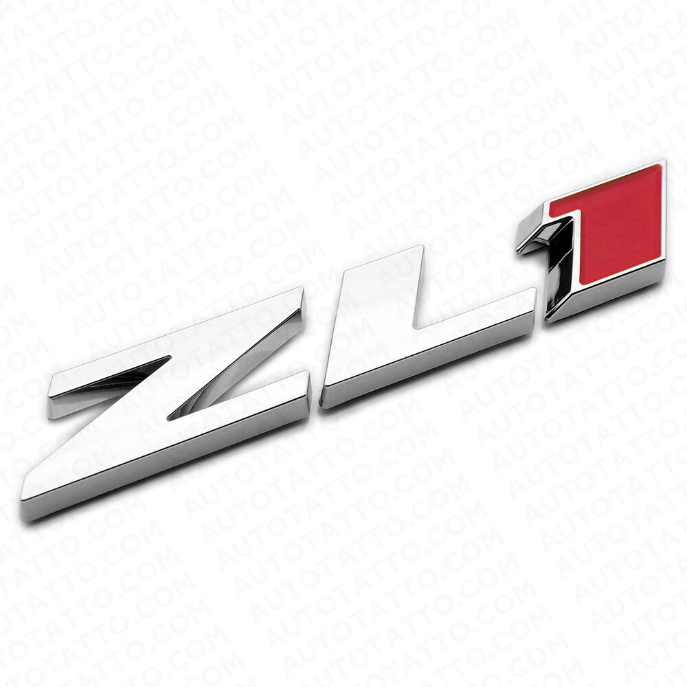 3x Camaro Hood & Rear Bumper ZL1 Nameplate Logo Sport Emblem Decorate Chrome Red