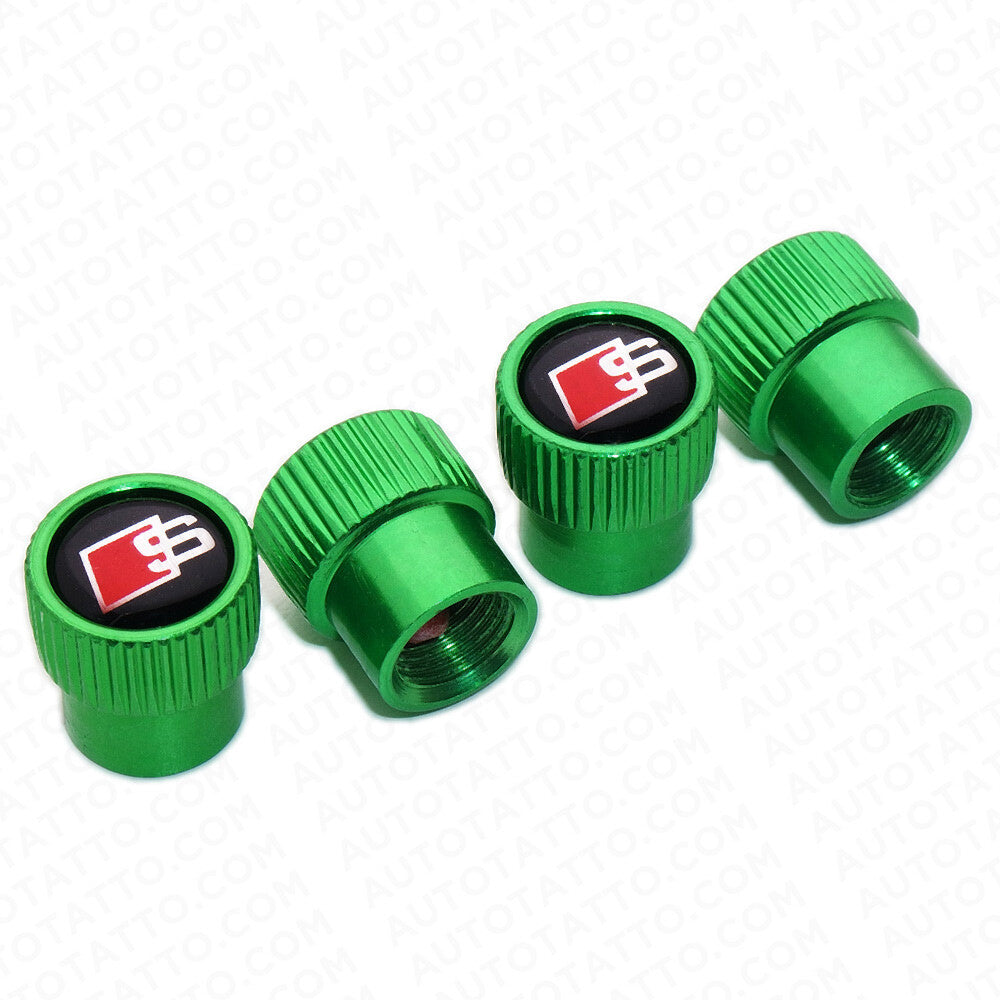 For Audi S Roundel Car SUV Wheels Tire Air Valve Caps Stem Dust Logo Cover Sport