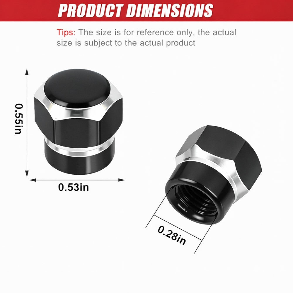 4pcs Universal Car Tire Wheel Valve Stem Caps Hex Design Dust Cover Accessories