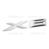 08-14 Chrome X6 Letter Logo Emblem Badge LiftGate Rear Trunk ABS ///M Sport