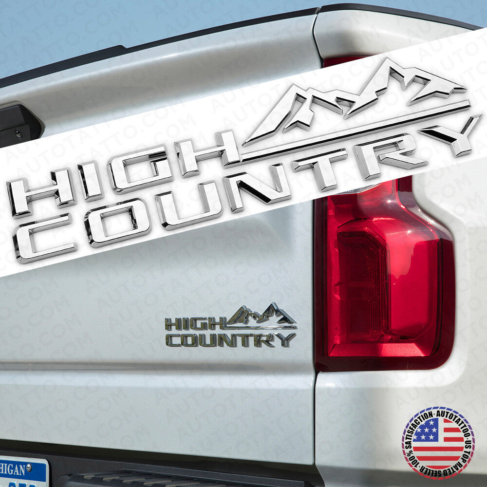 19-21 OEM Chrome Tahoe Silverado High Country Tailgate Letter Logo Emblem Badge