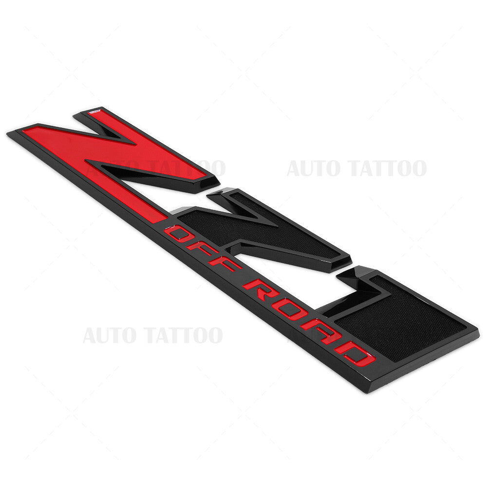 GM Chevy 09-21 Z71 Offroad Front Door Nameplate Logo Emblem Badge OEM Black Red