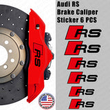 For Audi RS Sport Car Wheels Brake Caliper Sticker Decal Logo Decoration Black