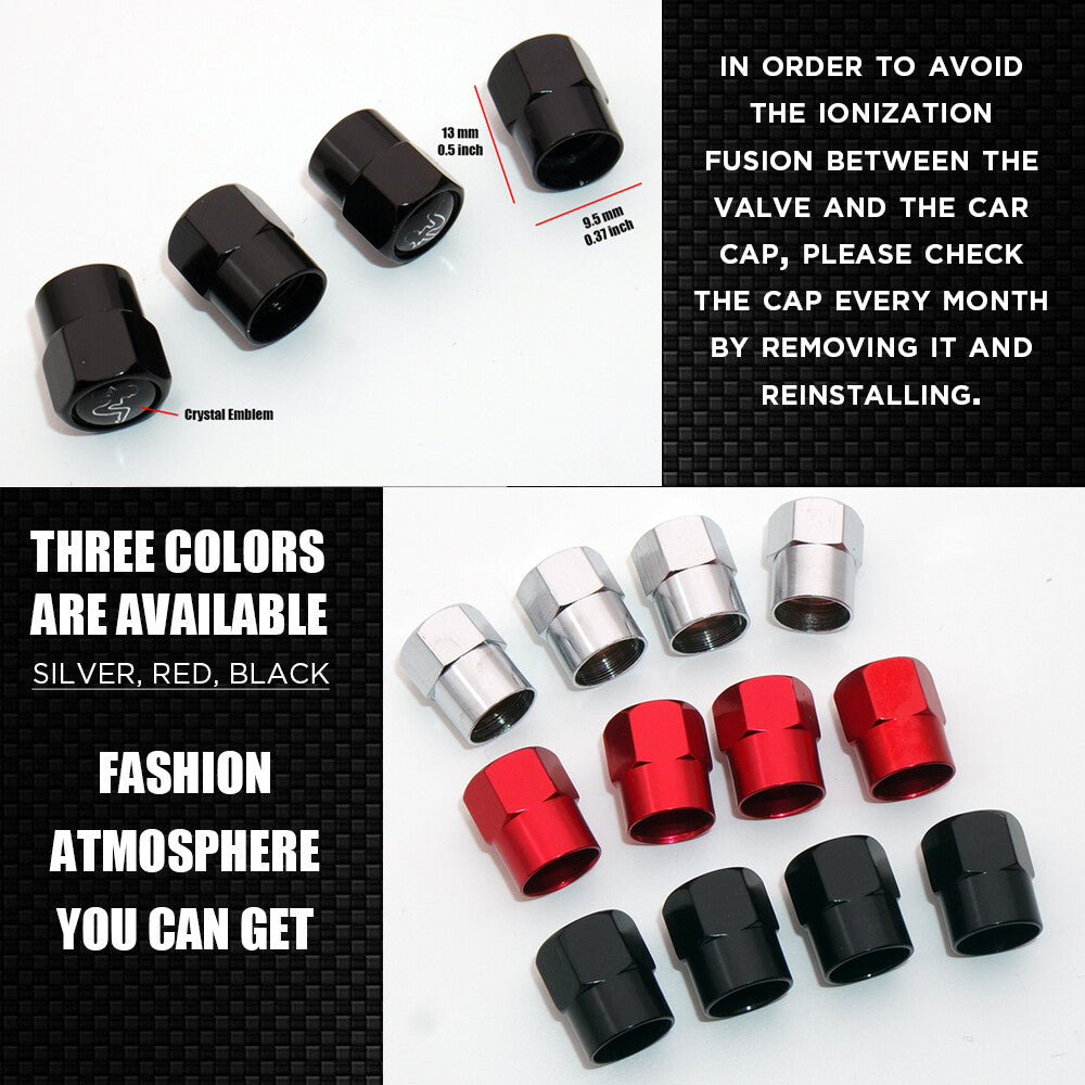Hex For Red Toyota Emblem Car Wheels Tire Air Valve Caps Stem Dust Cover Sport