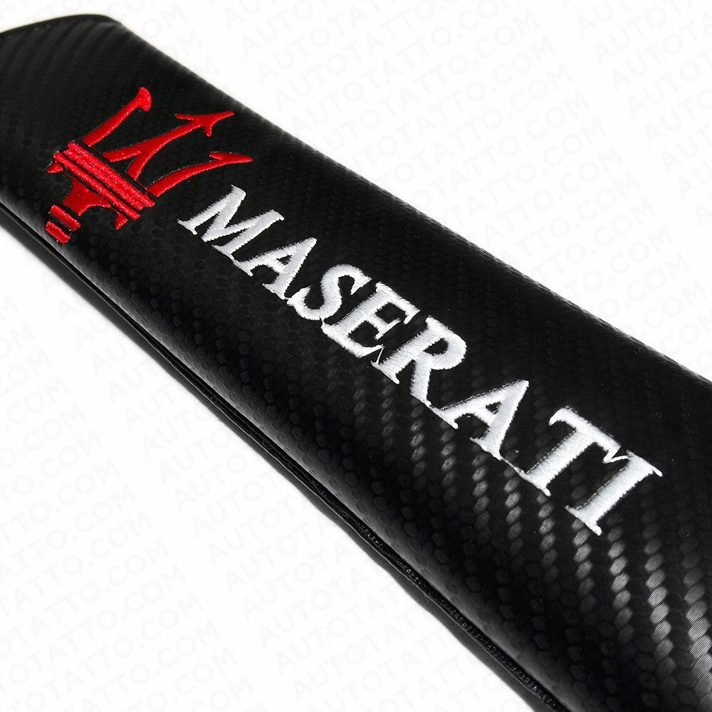 Maserati Carbon Car Seat Belt Cover Safety Shoulder Strap Cushion Pad Harness