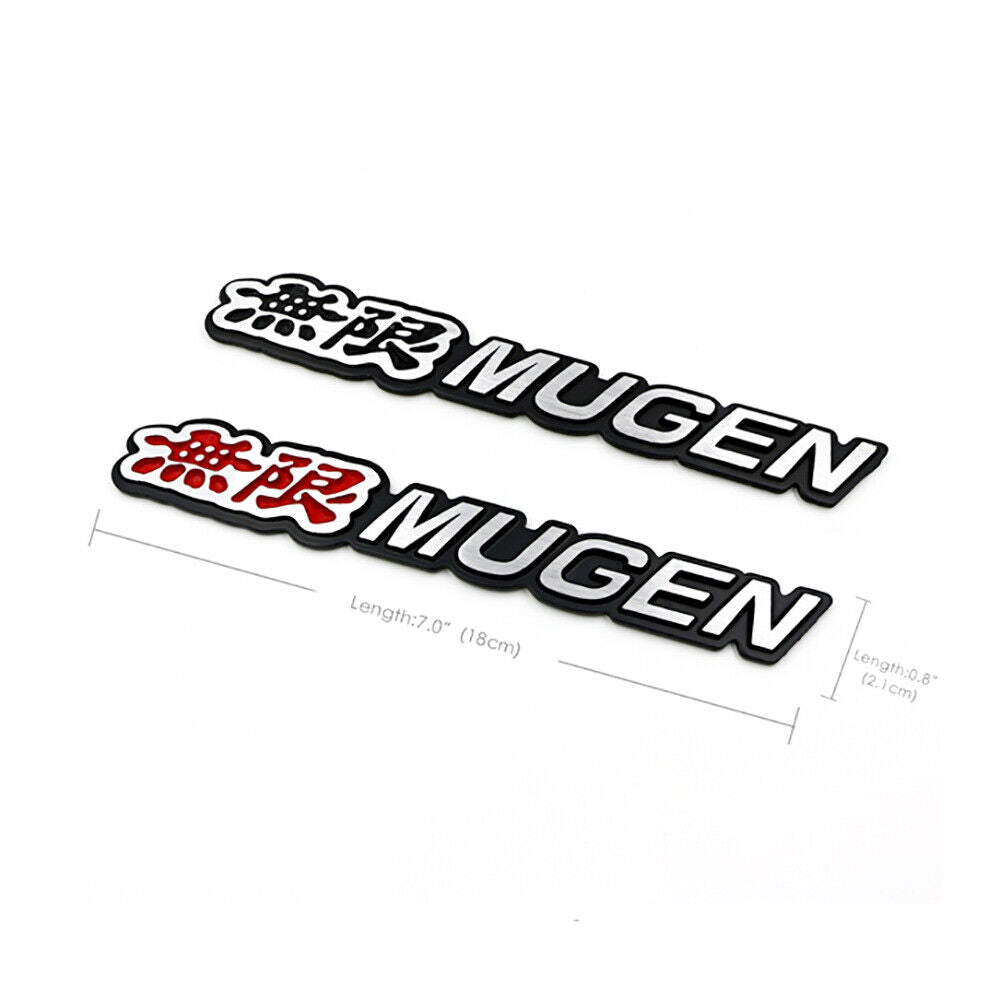 3D Fashion Aluminum Alloy Mugen with Chinese Car Decal Sticker Auto Decoration