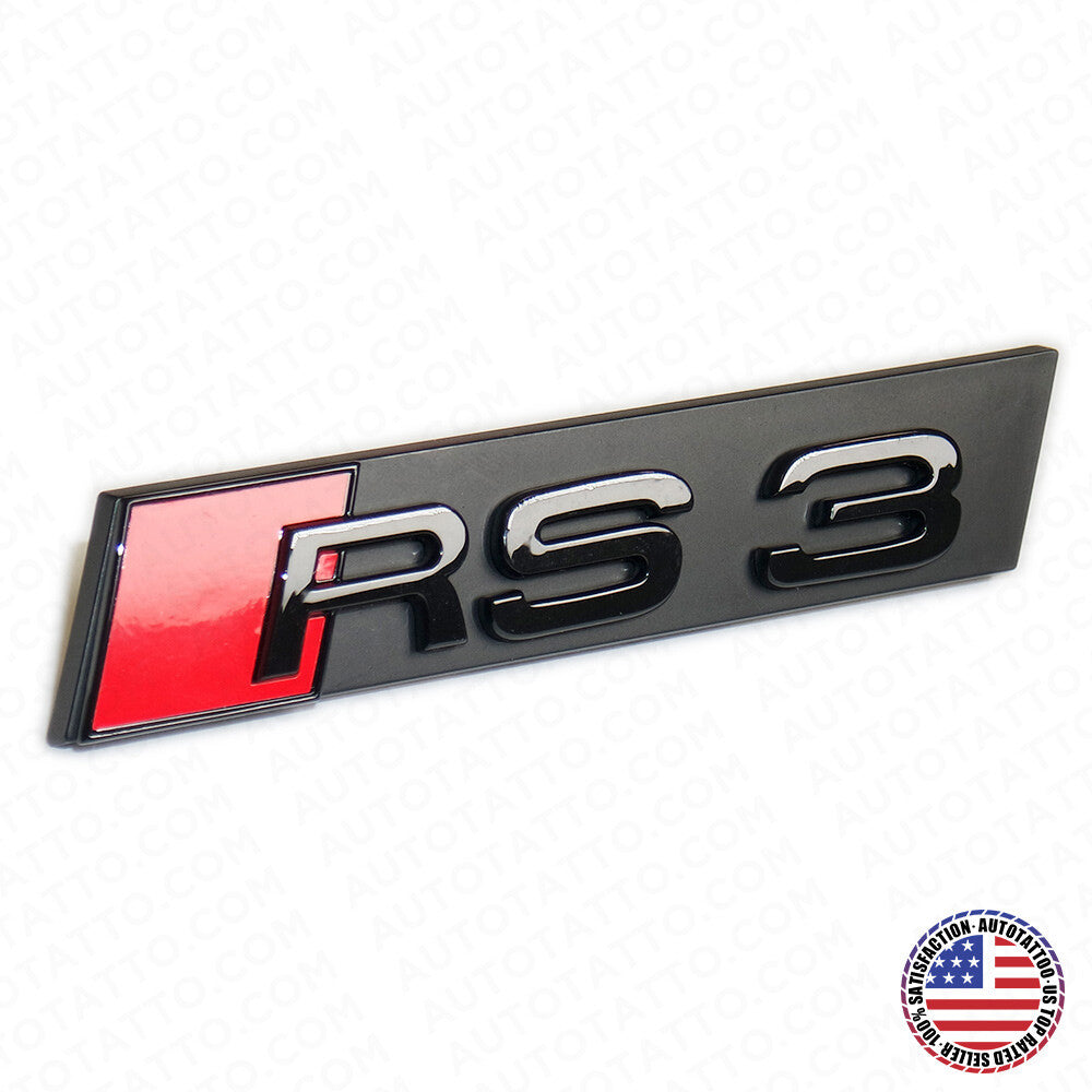 Audi RS3 Front Grille Bumper Radiator Lettering Emblem Badge Logo Sport Black