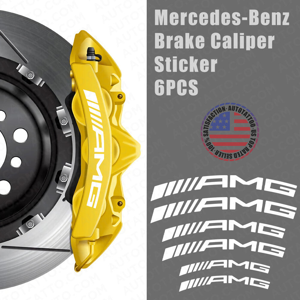 AMG Edition Car Wheels Brake Caliper Sticker Decal Logo Decoration Sport White