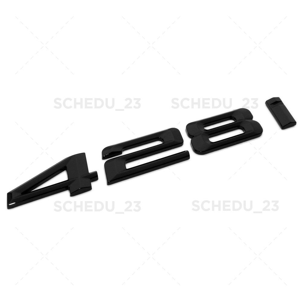 Gloss Black 428i Letter Logo Emblem Badge Trunk Lid M Power Series Performance