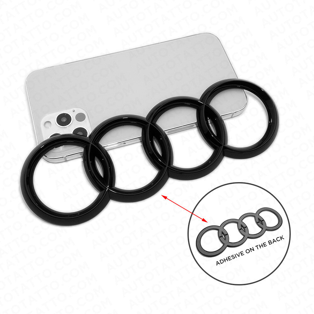 02-09 AUDI Sport Gloss Black Liftgate Trunk Lid Logo Ring Badge Emblem Decorate