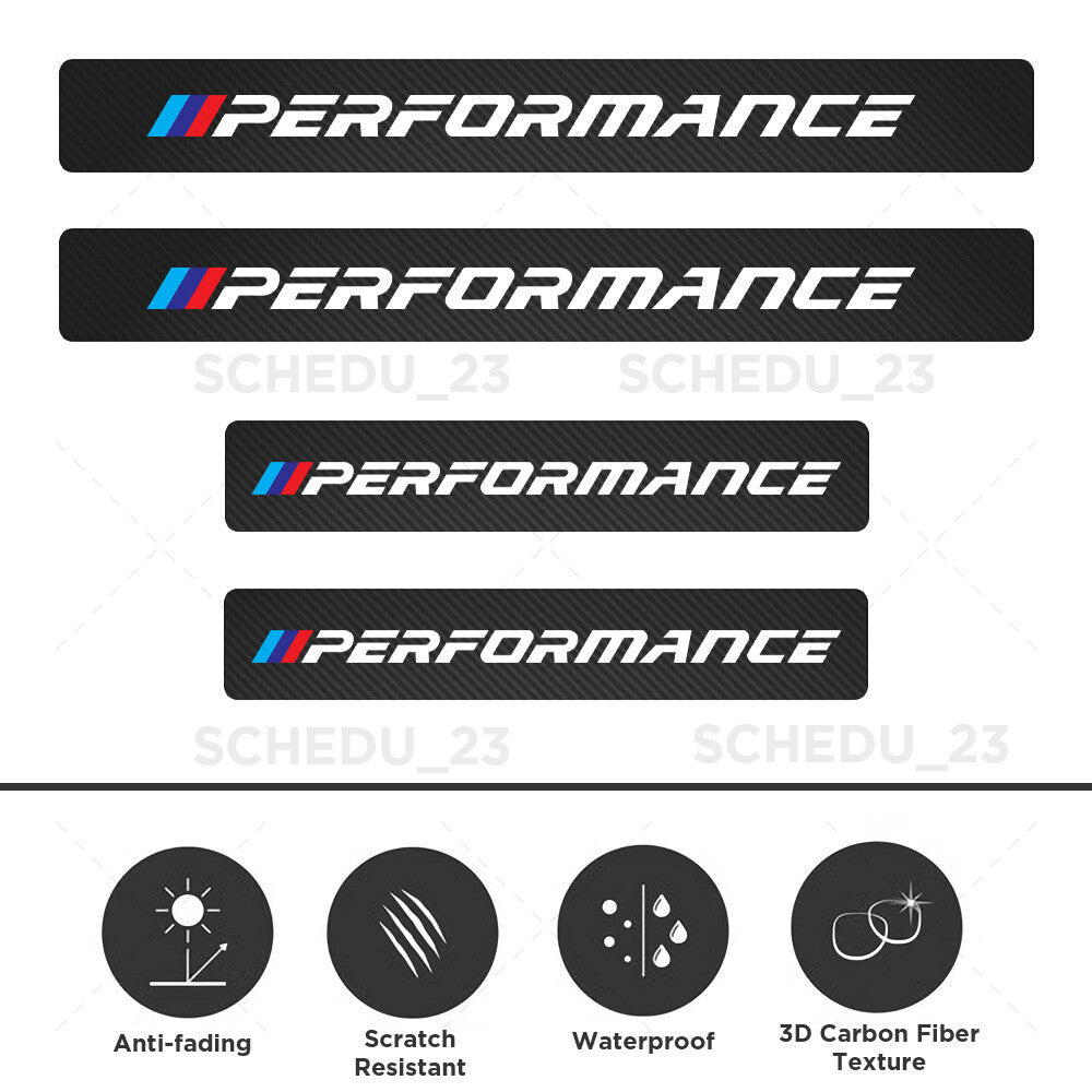 BMW M Performance Door Plate Sill Scuff Cover Scratch Decal Sticker Protector