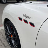 Maserati Ghibli Levante Grecale GT Side Fender Trofeo Emblem Badge Silver Black