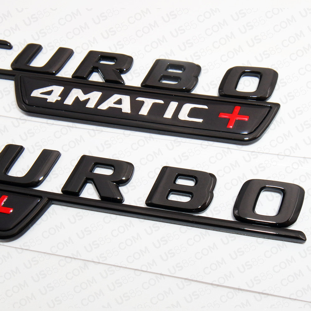 BiTurbo 4Matic Plus + AMG 3D Logo Fender Side Marker Emblem Badge - Gloss Black