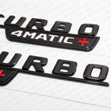 BiTurbo 4Matic Plus + AMG 3D Logo Fender Side Marker Emblem Badge - Gloss Black