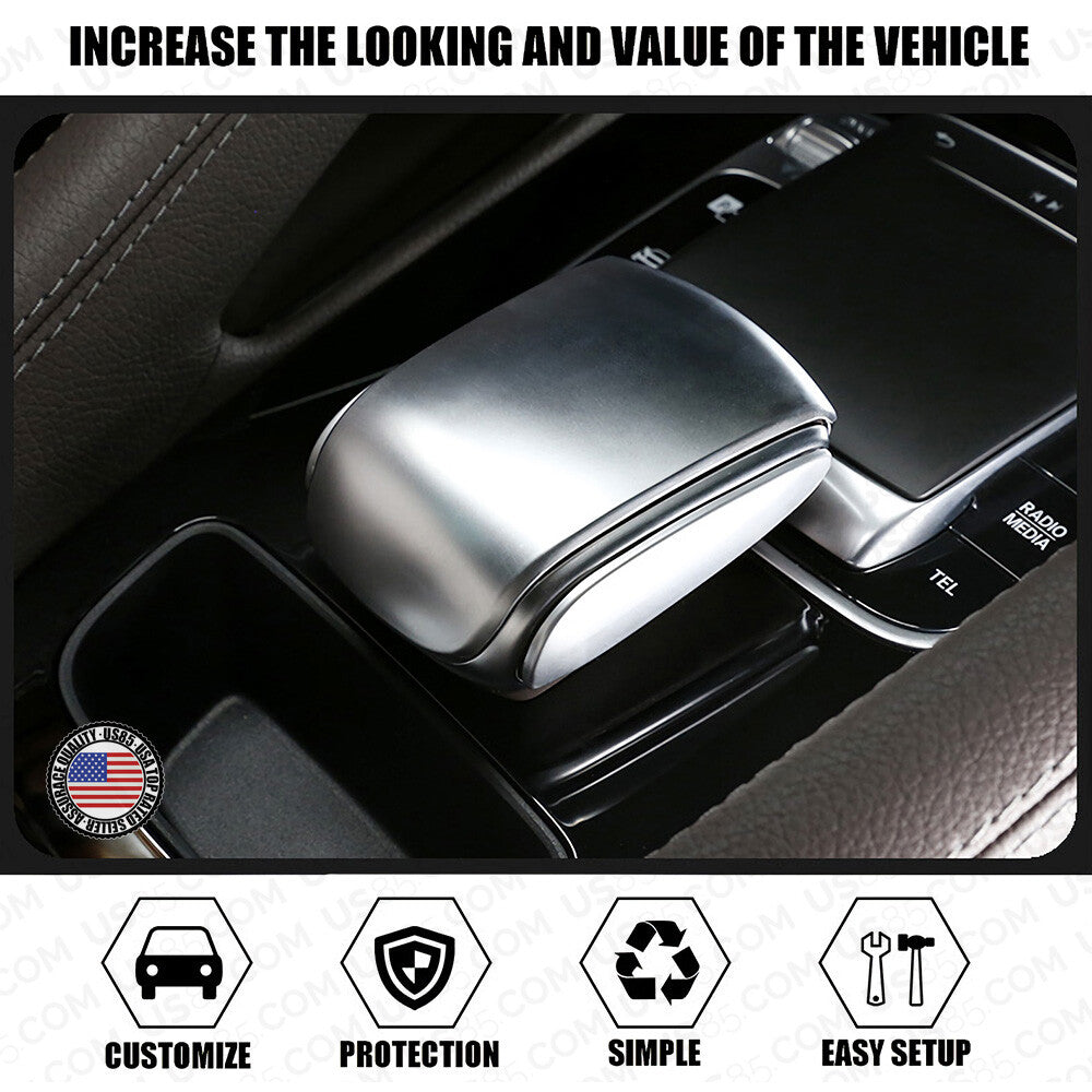 Matte Silver Central Control Armrest Decorative Cover Trim For NEW GLE GLS Class