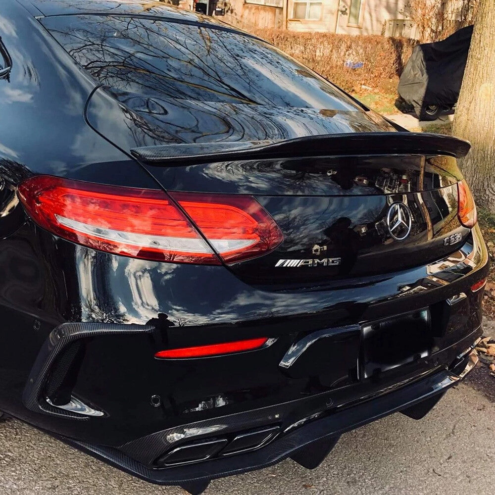 Carbon Fiber PSM Trunk Spoiler Wing 15-21 Mercedes W205 C Class 2dr AMG Coupe