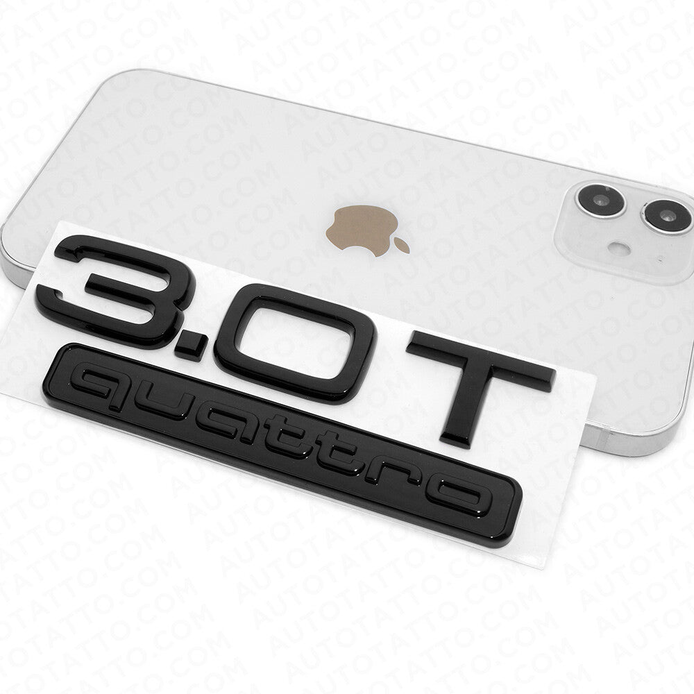 17-22 Audi Sport Car Rear Trunk Lid 3.0T Quattro Nameplate Emblem Badge Blackout