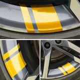 6x Car Wheels Tire Rim Vinyl Decal Racing Stripes Sport Decorate Sticker Yellow