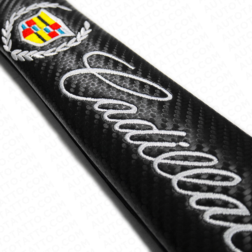 Cadillac Carbon Car Seat Belt Cover Safety Shoulder Strap Cushion Pad Harness